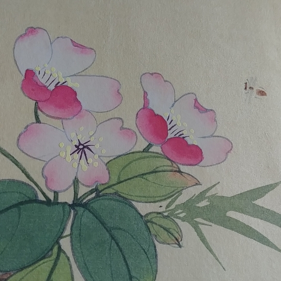 Vintage Asian handpainted silk framed - Picture 3 of 4